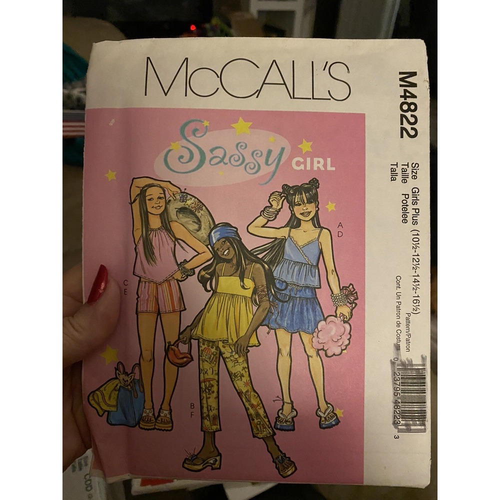 McCalls Sewing Pattern 4822 Sassy Girl Plus Size 10.5-16.5 Uncut Tops Pants